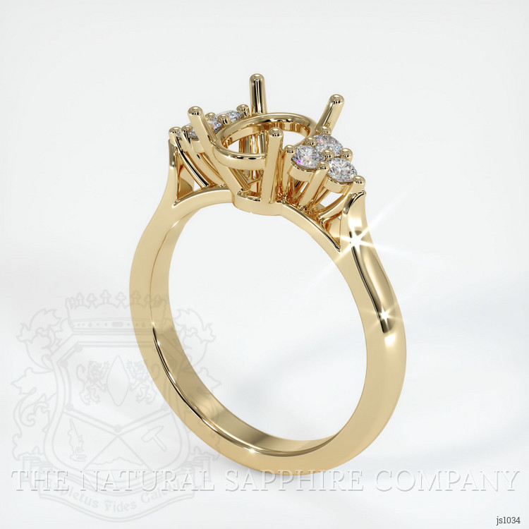 10K Yellow Gold Accent Stones Ring Setting