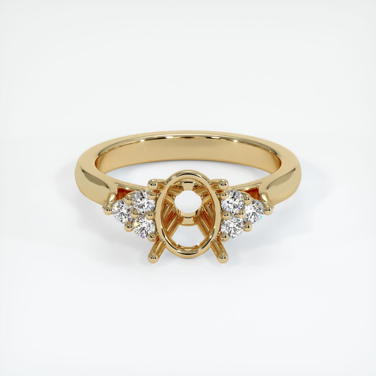 10K Yellow Gold Accent Stones Ring Setting