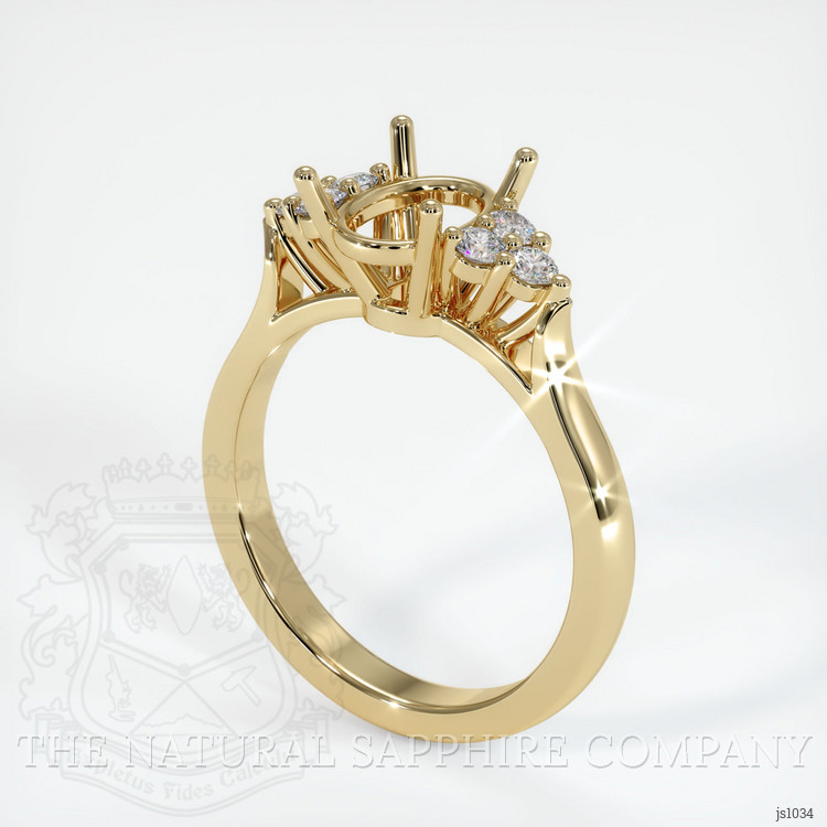 18K Yellow Gold Accent Stones Ring Setting