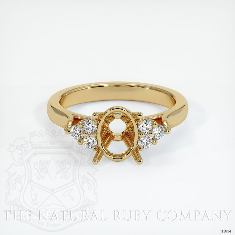 18K Yellow Gold Accent Stones Ring Setting