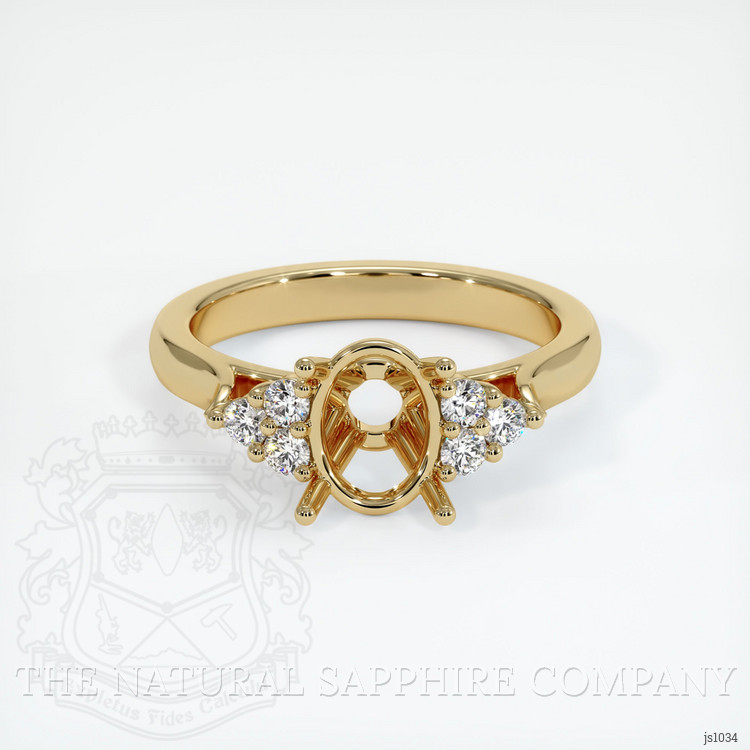 18K Yellow Gold Accent Stones Ring Setting