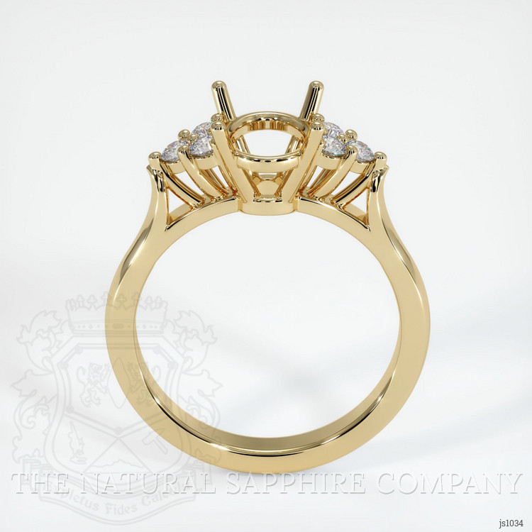 18K Yellow Gold Accent Stones Ring Setting