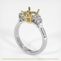 14K Yellow & White Accent Stones Ring Setting Video