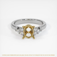 14K Yellow & White Accent Stones Ring Setting Image
