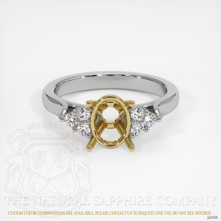 14K Yellow & White Accent Stones Ring Setting