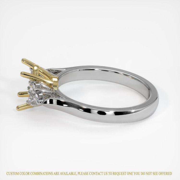14K Yellow & White Accent Stones Ring Setting