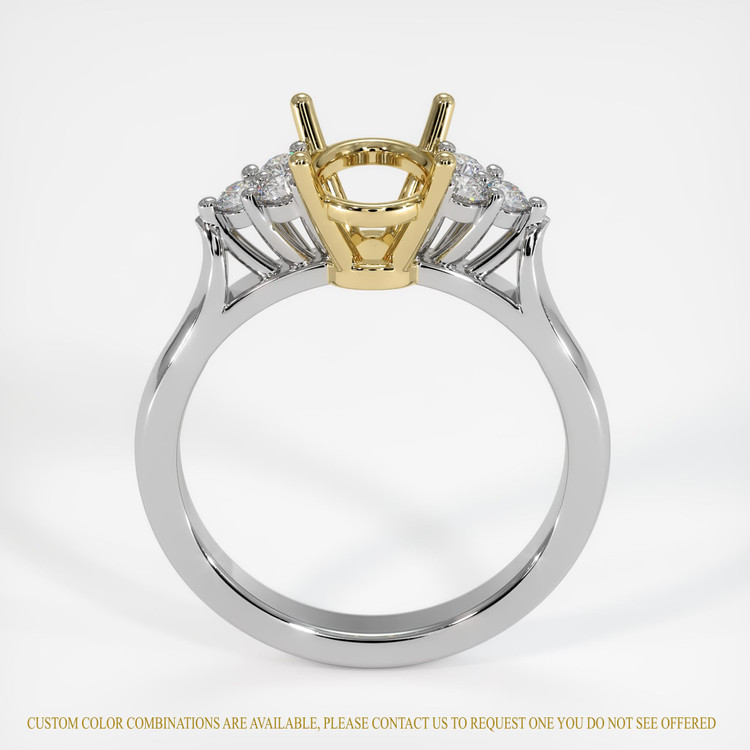 14K Yellow & White Accent Stones Ring Setting