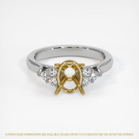 18K Yellow & White Accent Stones Ring Setting Image