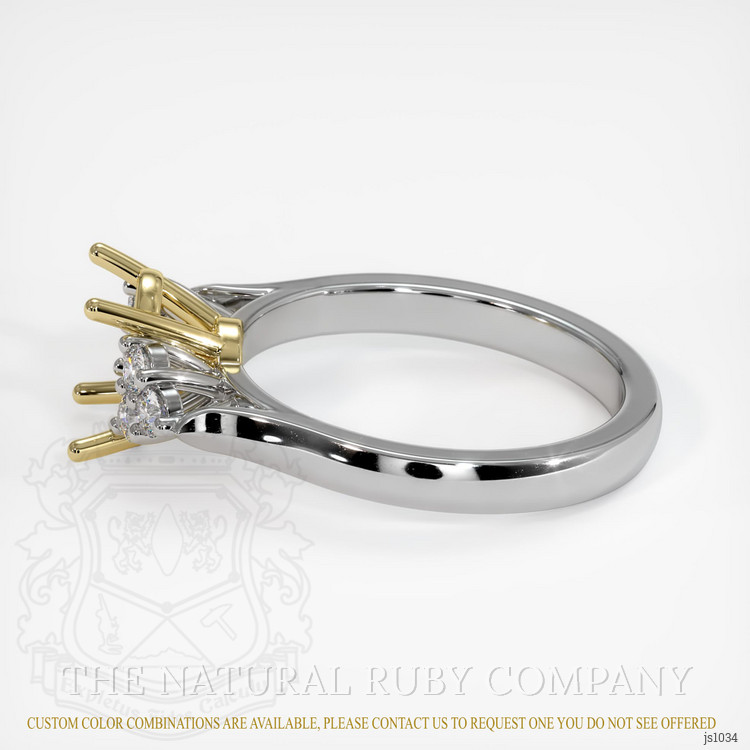 18K Yellow & White Accent Stones Ring Setting