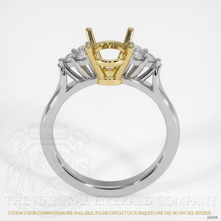 18K Yellow & White Accent Stones Ring Setting