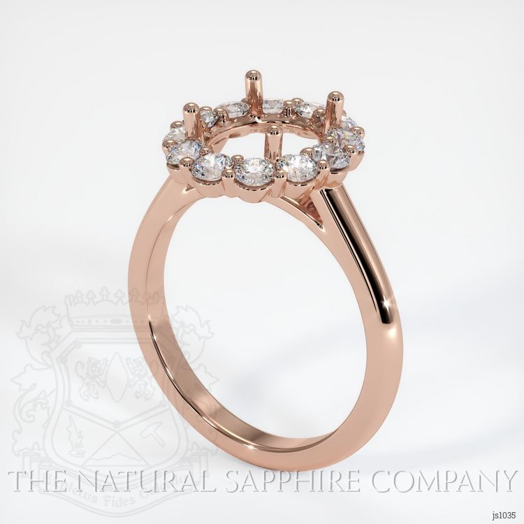 14K Rose Gold Halo Ring Setting
