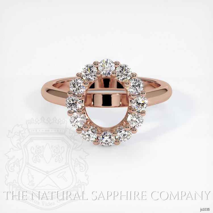 14K Rose Gold Halo Ring Setting