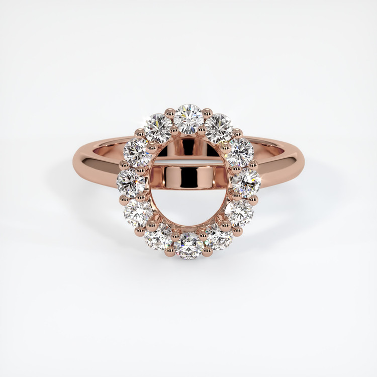 14K Rose Gold Halo Ring Setting
