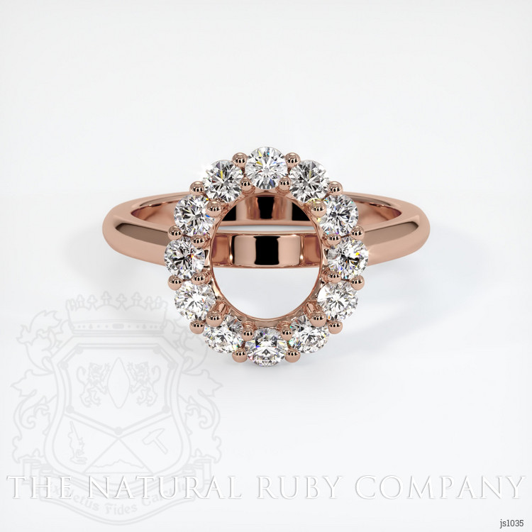 14K Rose Gold Halo Ring Setting