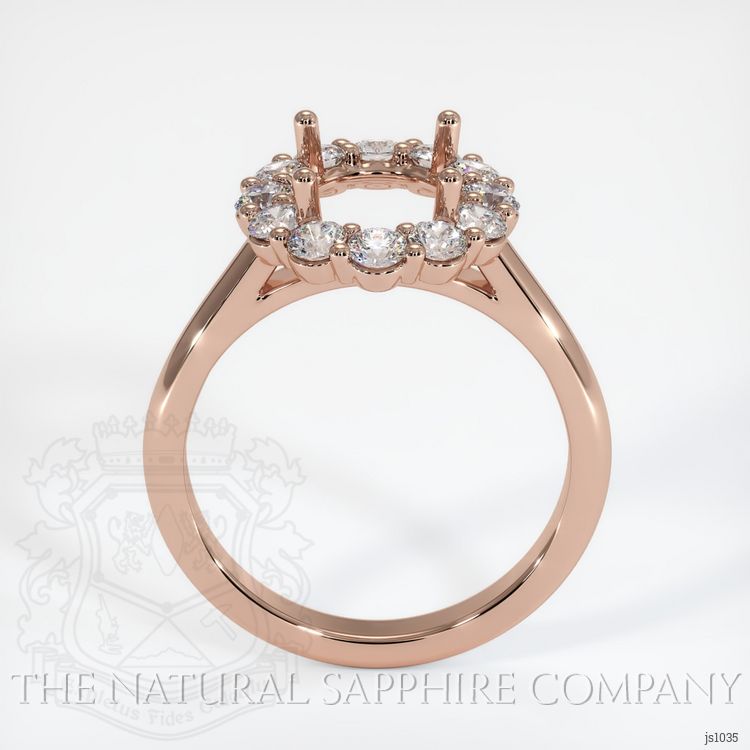 14K Rose Gold Halo Ring Setting