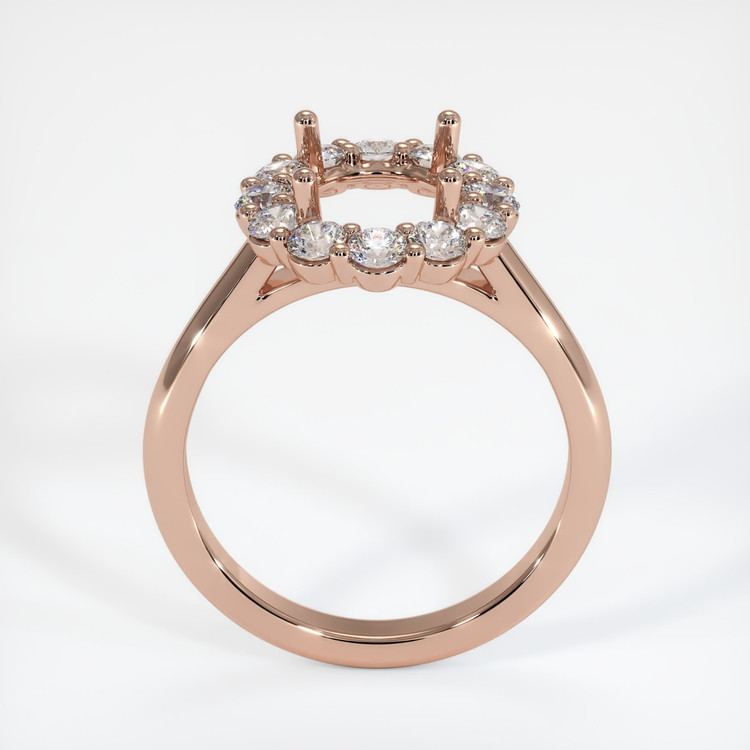 14K Rose Gold Halo Ring Setting
