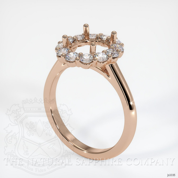 18K Rose Gold Halo Ring Setting