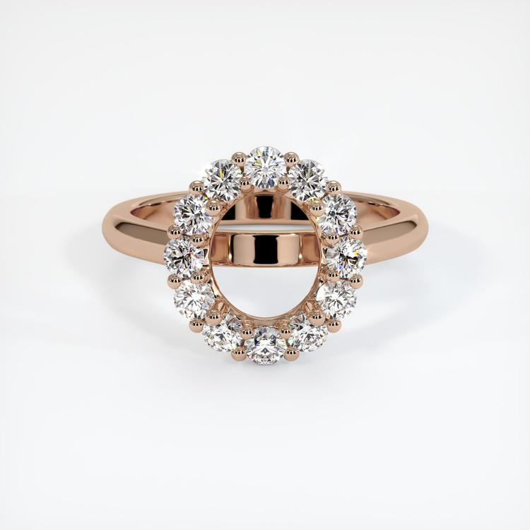 18K Rose Gold Halo Ring Setting