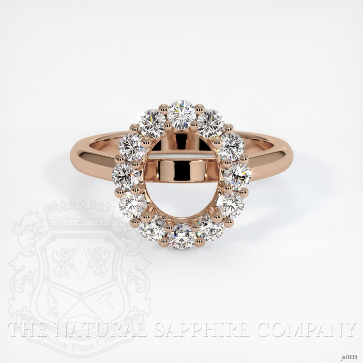 18K Rose Gold Halo Ring Setting