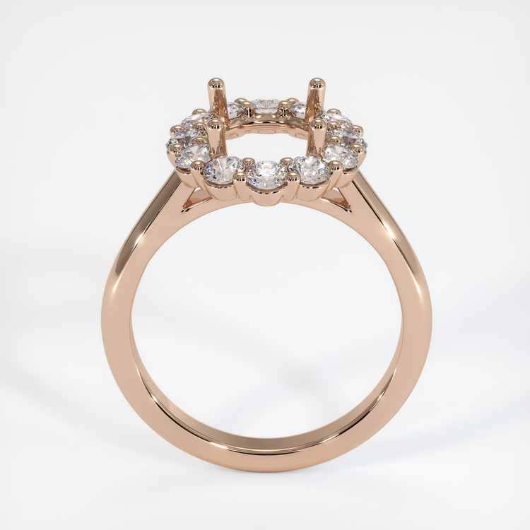 18K Rose Gold Halo Ring Setting