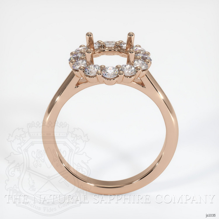 18K Rose Gold Halo Ring Setting