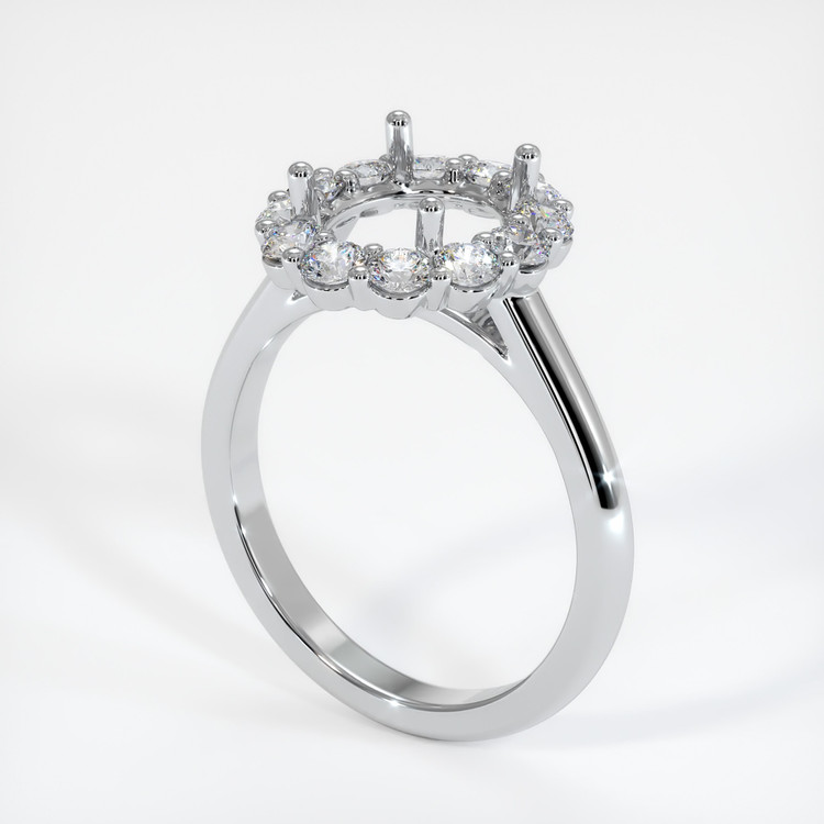 18K White Gold Halo Ring Setting