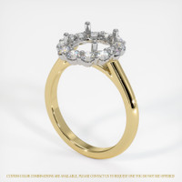 14K White & Yellow Halo Ring Setting Video