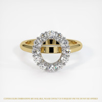 14K White & Yellow Halo Ring Setting Image