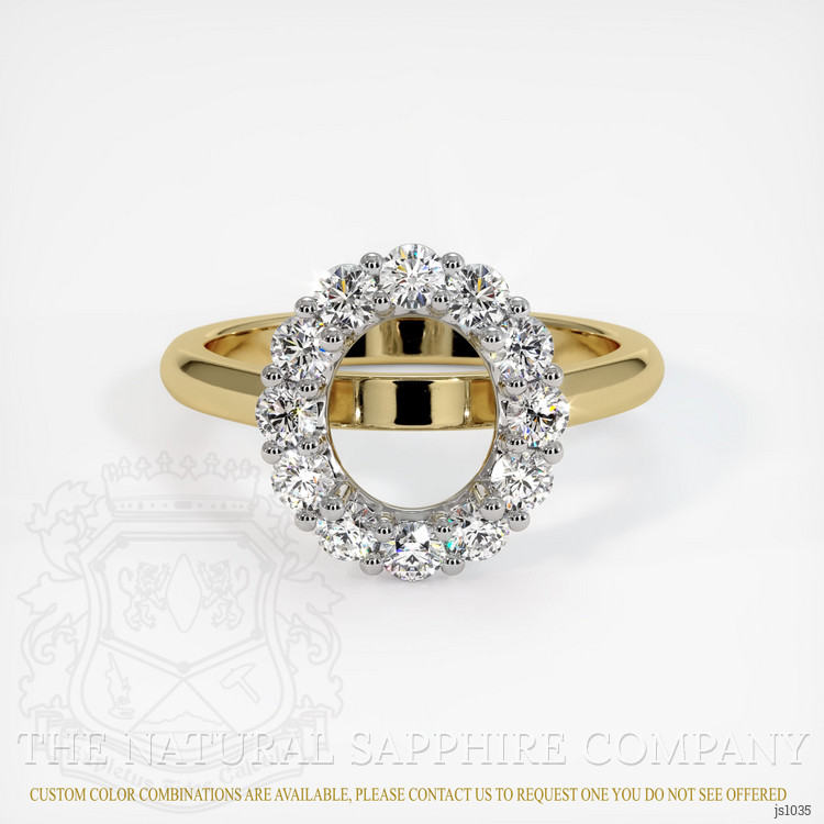 14K White & Yellow Halo Ring Setting