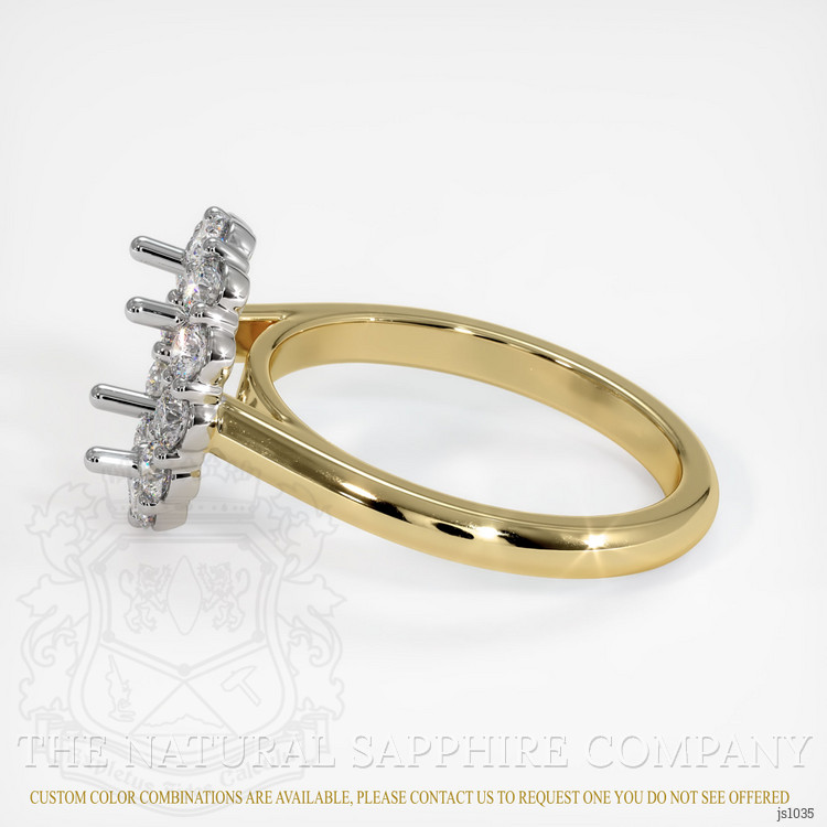 14K White & Yellow Halo Ring Setting