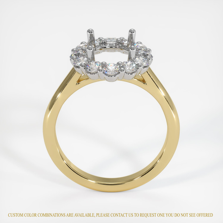 14K White & Yellow Halo Ring Setting