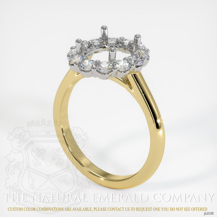 18K White & Yellow Halo Ring Setting