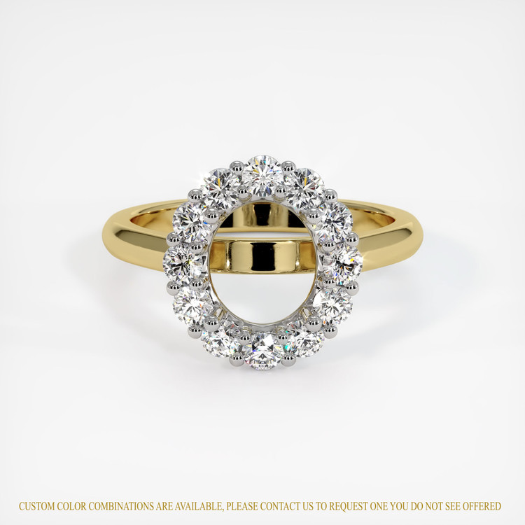 18K White & Yellow Halo Ring Setting