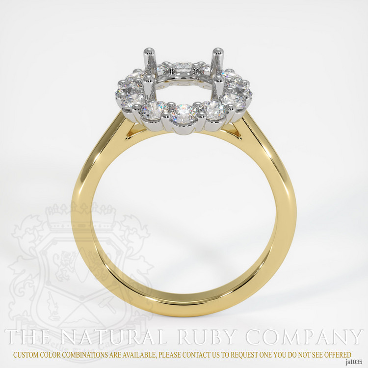 18K White & Yellow Halo Ring Setting