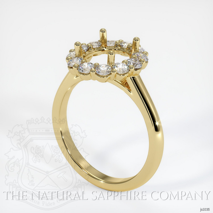 18K Yellow Gold Halo Ring Setting
