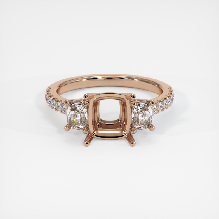 14K Rose Gold Pave Ring Setting