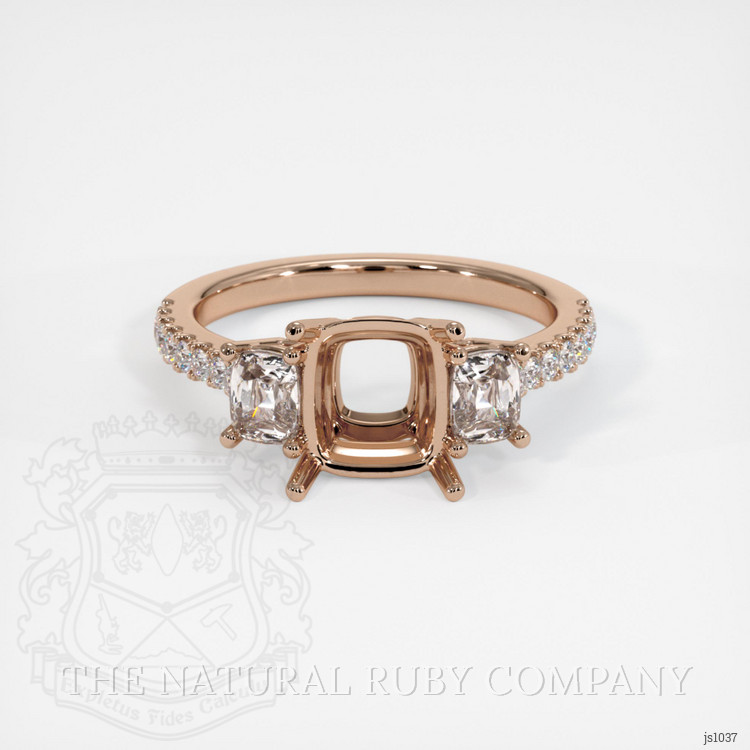 14K Rose Gold Pave Ring Setting