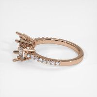 14K Rose Gold Three Stone Ring Setting Image