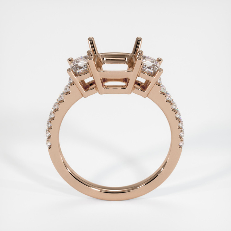 14K Rose Gold Pave Ring Setting