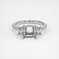 14K White Gold Three Stone Ring Setting Image