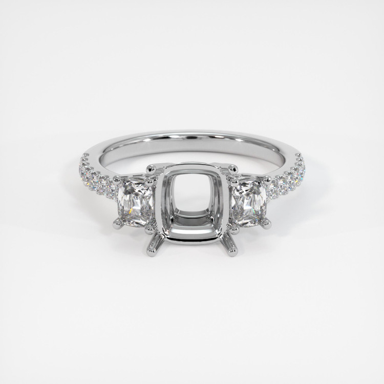 14K White Gold Pave Ring Setting