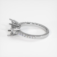 14K White Gold Three Stone Ring Setting Image