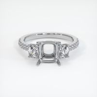 18K White Gold Three Stone Ring Setting Image