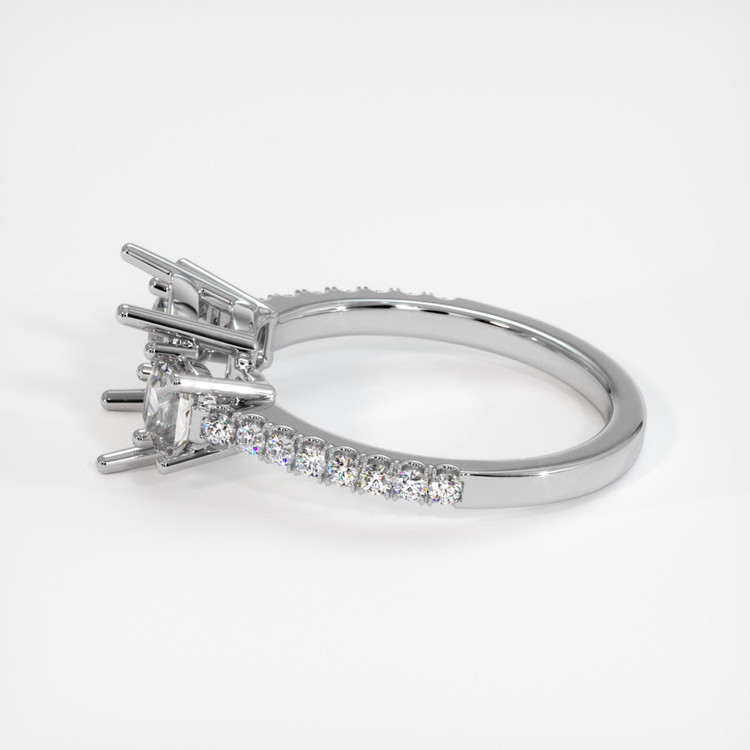 18K White Gold Three Stone Ring Setting