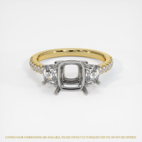 14K White & Yellow Three Stone Ring Setting Image