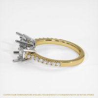 14K White & Yellow Three Stone Ring Setting Image