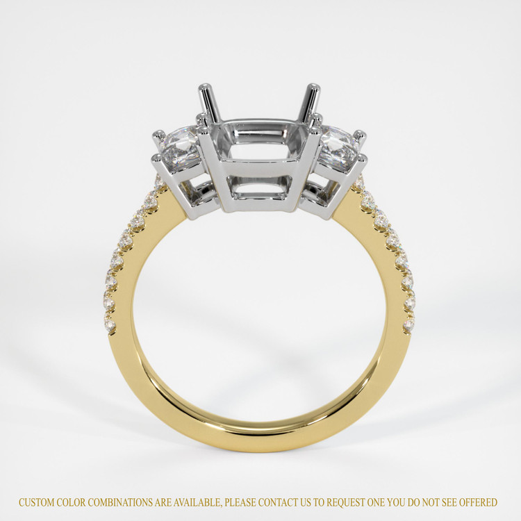 14K White & Yellow Pave Ring Setting