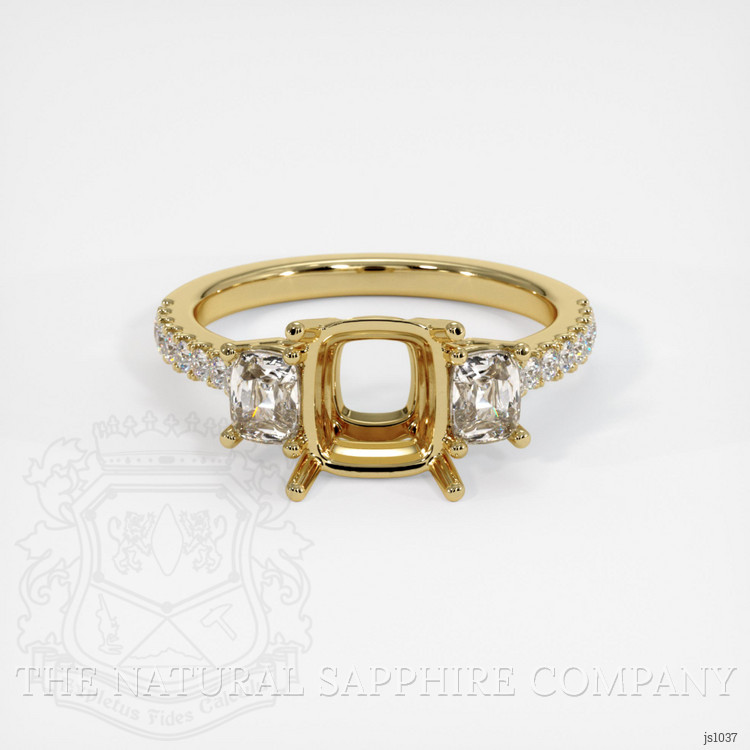 14K Yellow Gold Three Stone Ring Setting