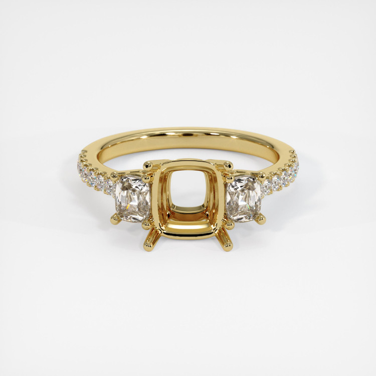 14K Yellow Gold Pave Ring Setting