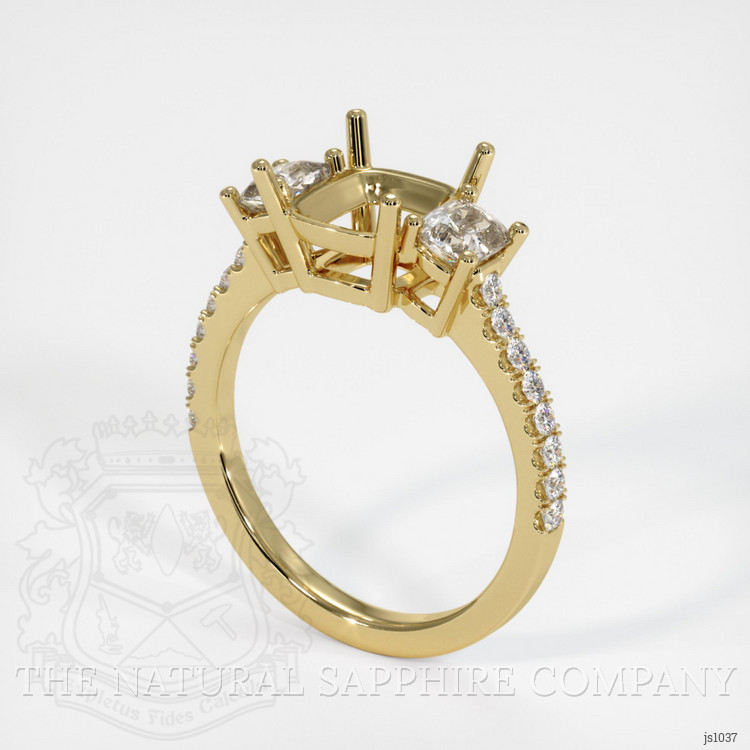 18K Yellow Gold Pave Ring Setting